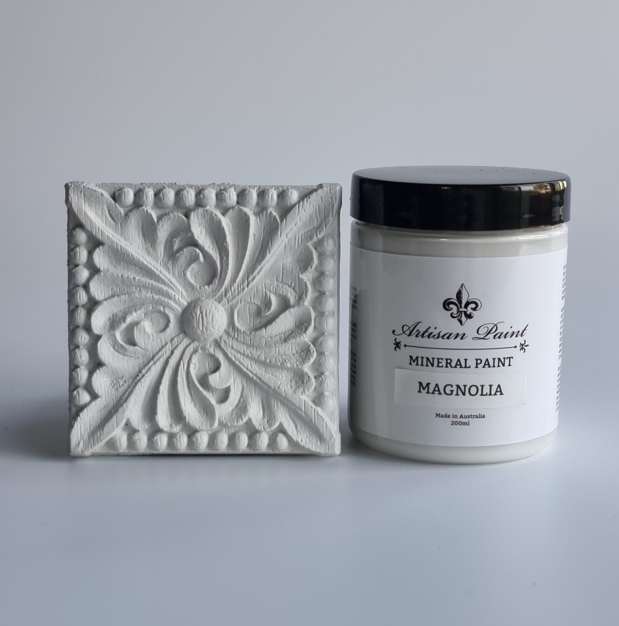 Artisan mineral paint magnolia pot